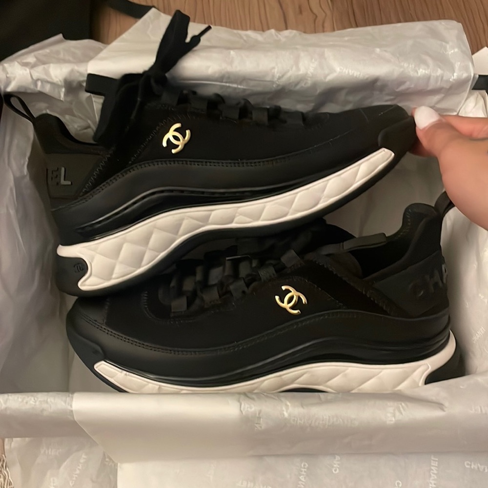 Chanel Velvet Calfskin CC Sneakers